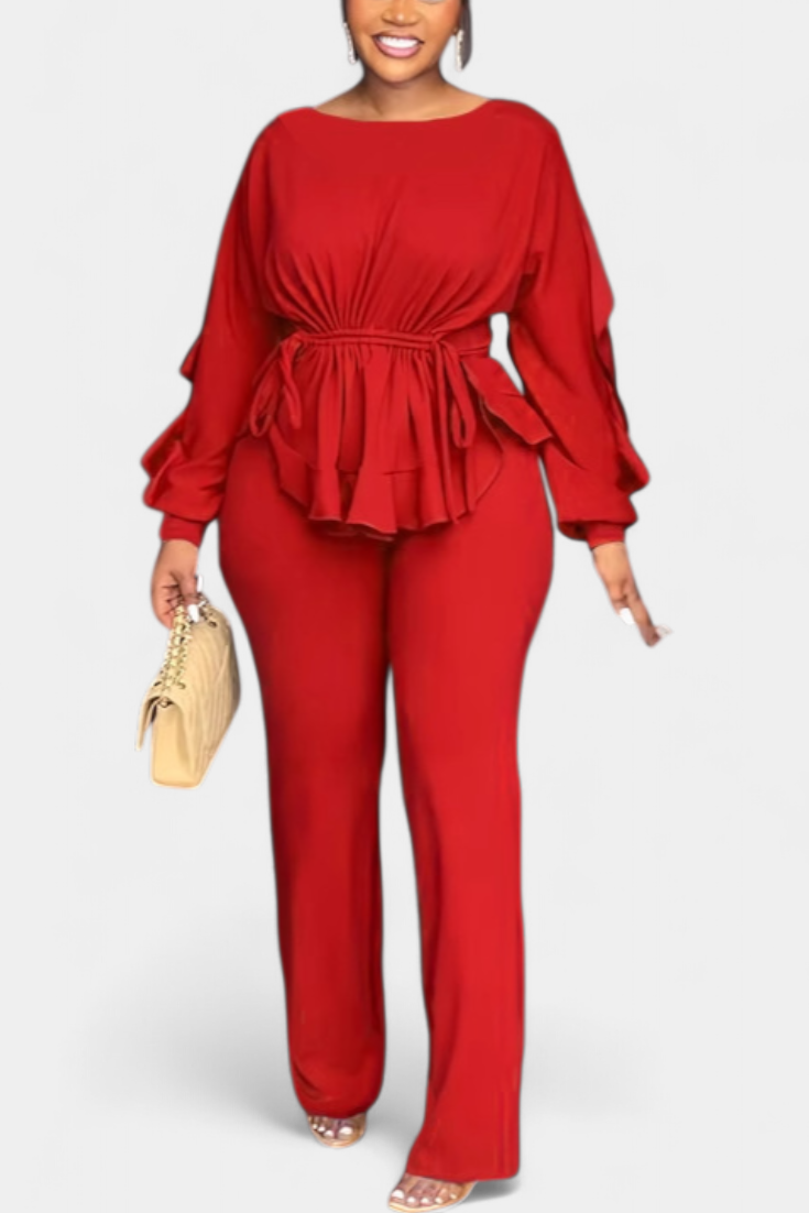 Charmed 2-Piece Set with Ruffles and Drawstring