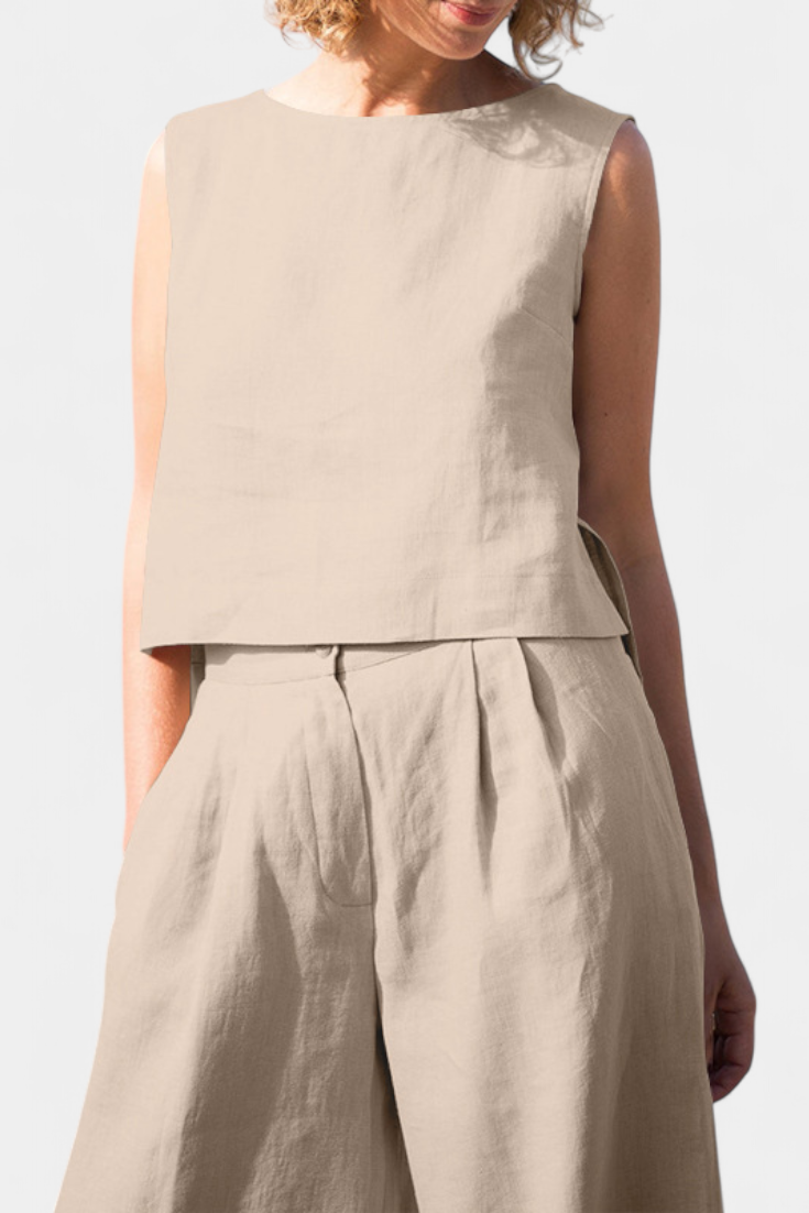 Yvanne Summer Sleeveless Vintage Set