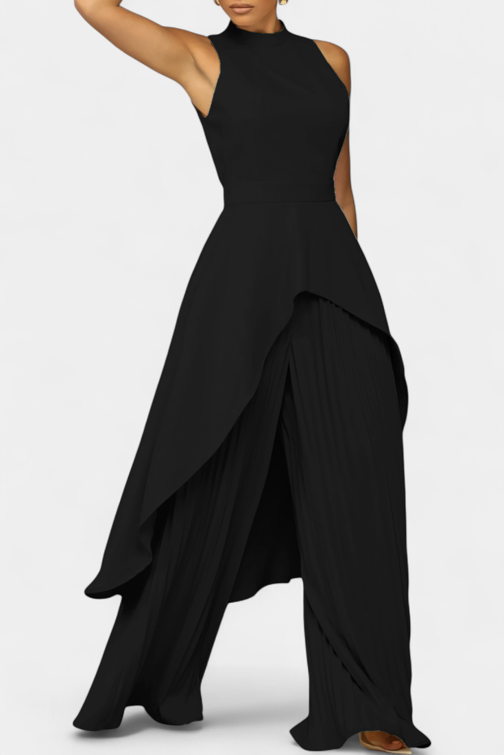 Chrysoula Asymmetric Set with Pleated Pants