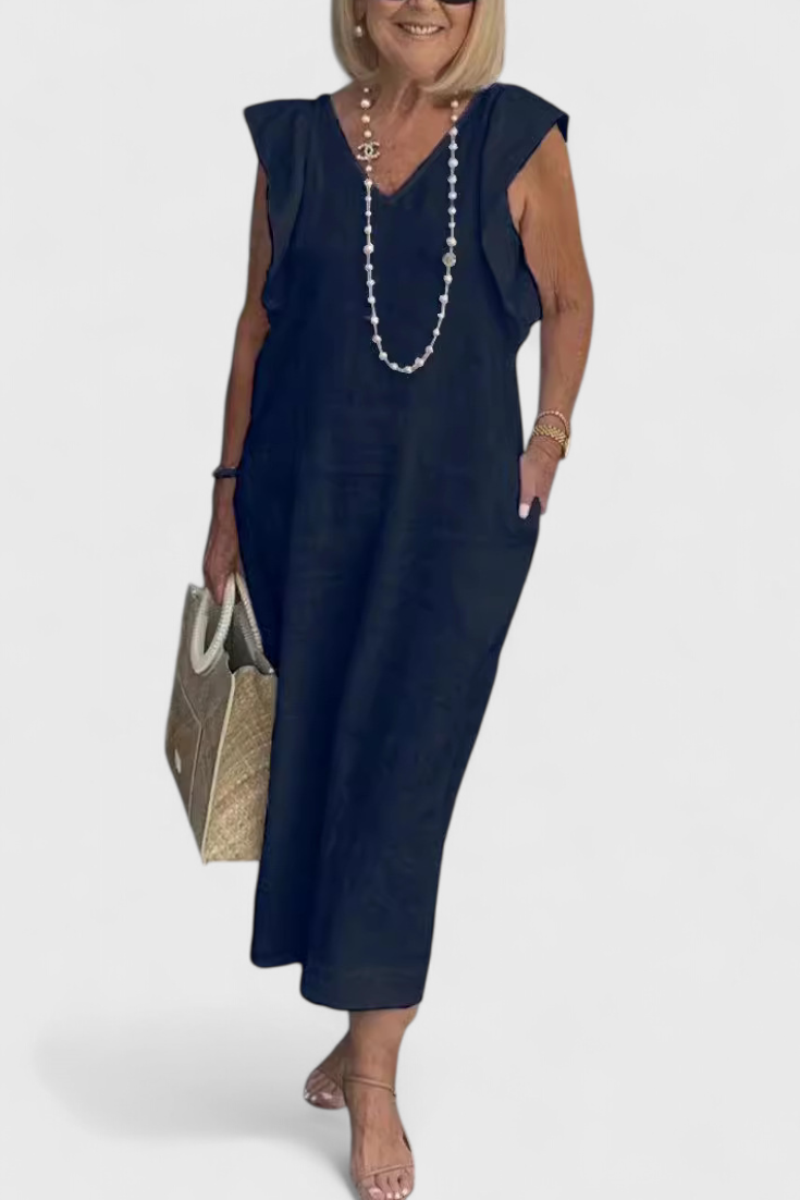 Yurena Sleeveless Linen Dress