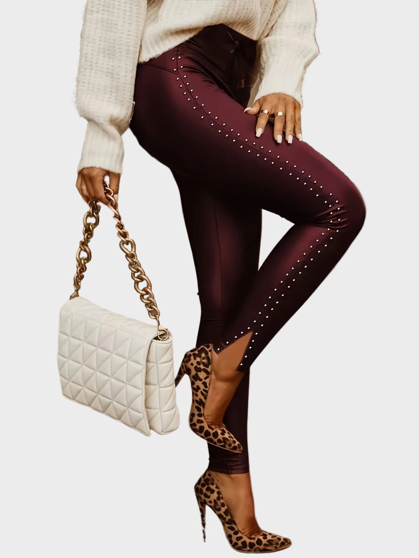 Celene | Leather Pants with Prints