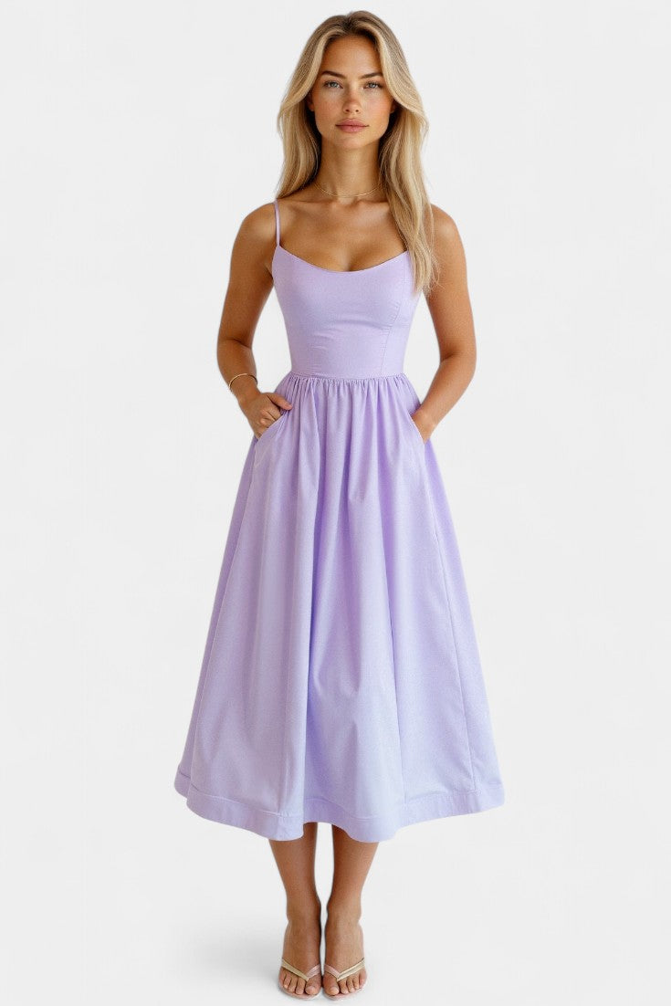 Marvelle Sleeveless Airy Midi Dress