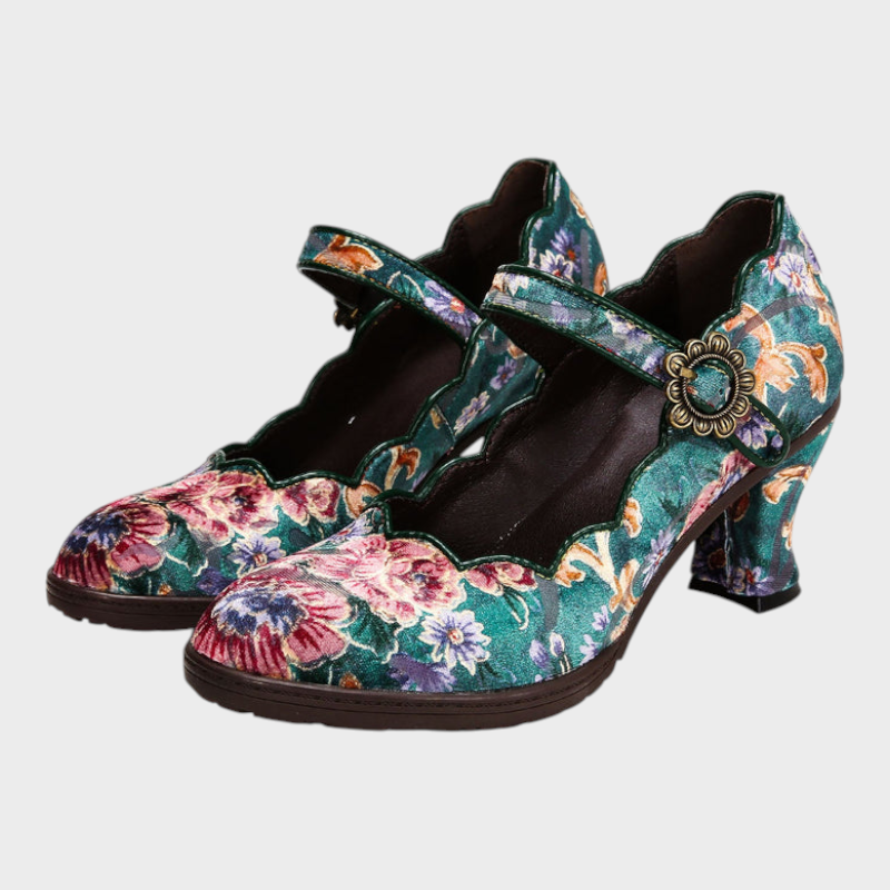 Rosemary | Retro Handmade Embroidered Heels