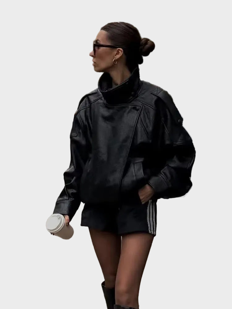 Carla Asymmetrical Leather Jacket