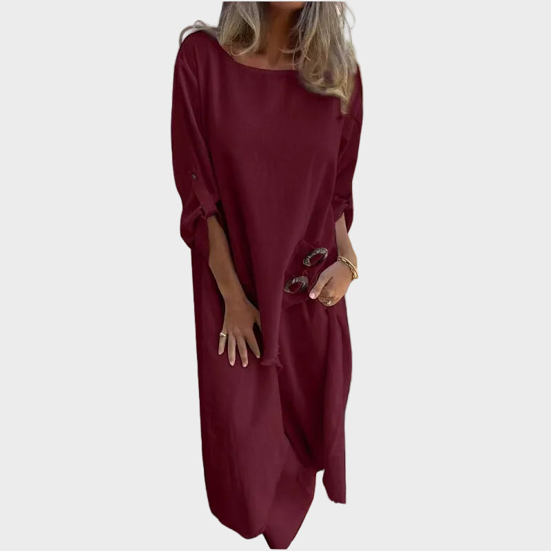 Soni | New Cotton and Linen Dress & Pants Set - Comfortable Two Piece Set